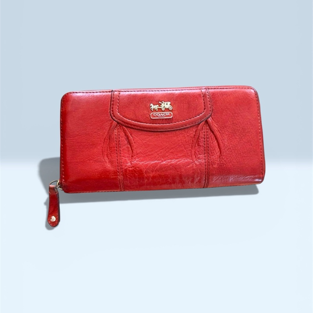 Coach Bold Red Leather Wallet